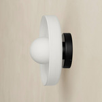 Disc Orb Outdoor Surface Mount - Black Canopy / Opaline