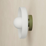Disc Orb Outdoor Surface Mount - Reed Green Canopy / Opaline