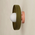 Disc Orb Outdoor Surface Mount - Peach Canopy / Pistachio