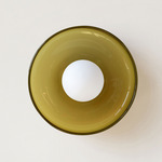 Disc Orb Outdoor Surface Mount - Brass Canopy / Pistachio