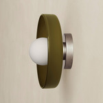 Disc Orb Outdoor Surface Mount - Pewter Canopy / Pistachio