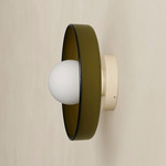 Disc Orb Outdoor Surface Mount - Bone Canopy / Pistachio, Pistachio Rim