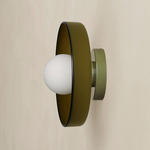 Disc Orb Outdoor Surface Mount - Reed Green Canopy / Pistachio, Pistachio Rim