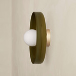 Disc Orb Outdoor Surface Mount - Brass Canopy / Pistachio