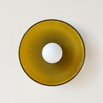 Disc Orb Outdoor Surface Mount - Brass Canopy / Pistachio, Pistachio Rim