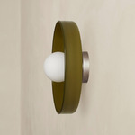 Disc Orb Outdoor Surface Mount - Pewter Canopy / Pistachio, Pistachio Rim