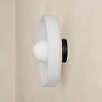 Disc Orb Outdoor Surface Mount - Black Canopy / Sandblasted White