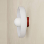 Disc Orb Outdoor Surface Mount - Oxide Red Canopy / Sandblasted White