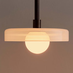 Disc Outdoor Pendant - Patina Brass / Opaline