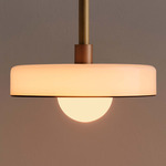 Disc Outdoor Pendant - Brass / Opaline / Pistachio Rim