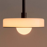 Disc Outdoor Pendant - Patina Brass / Opaline / Pistachio Rim
