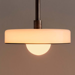 Disc Outdoor Pendant - Pewter / Opaline / Pistachio Rim