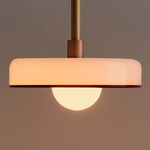 Disc Outdoor Pendant - Brass / Opaline