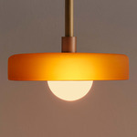 Disc Outdoor Pendant - Brass / Sandblasted Amber