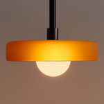 Disc Outdoor Pendant - Blackened Brass / Sandblasted Amber