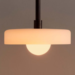 Disc Outdoor Pendant - Patina Brass / Sandblasted White