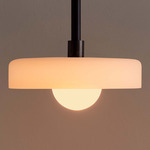 Disc Outdoor Pendant - Blackened Brass / Sandblasted White