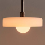 Disc Outdoor Pendant - Pewter / Sandblasted White