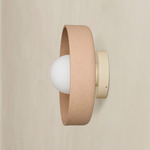 Ceramic Disc Outdoor Surface Mount - Bone / Tan Clay