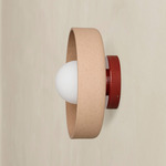 Ceramic Disc Outdoor Surface Mount - Oxide Red / Tan Clay