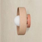 Ceramic Disc Outdoor Surface Mount - Peach / Tan Clay