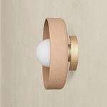 Ceramic Disc Outdoor Surface Mount - Brass / Tan Clay