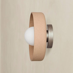 Ceramic Disc Outdoor Surface Mount - Pewter / Tan Clay