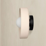 Ceramic Disc Outdoor Surface Mount - Black / White Clay