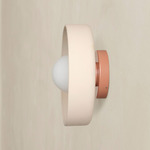 Ceramic Disc Outdoor Surface Mount - Peach / White Clay