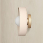 Ceramic Disc Outdoor Surface Mount - Brass / White Clay