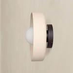 Ceramic Disc Outdoor Surface Mount - Blackened Brass / White Clay