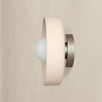 Ceramic Disc Outdoor Surface Mount - Pewter / White Clay