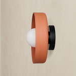 Ceramic Disc Outdoor Surface Mount - Black / Terracotta