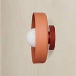 Ceramic Disc Outdoor Surface Mount - Oxide Red / Terracotta