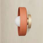 Ceramic Disc Outdoor Surface Mount - Brass / Terracotta
