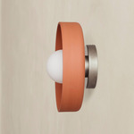 Ceramic Disc Outdoor Surface Mount - Pewter / Terracotta