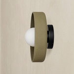 Ceramic Disc Outdoor Surface Mount - Black / Green Clay