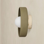 Ceramic Disc Outdoor Surface Mount - Bone / Green Clay
