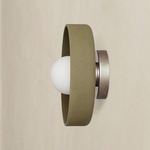Ceramic Disc Outdoor Surface Mount - Pewter / Green Clay