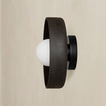 Ceramic Disc Outdoor Surface Mount - Black / Black Clay