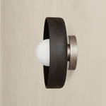 Ceramic Disc Outdoor Surface Mount - Pewter / Black Clay