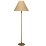 Morgana Floor Lamp - Antique Brass / Natural Wood