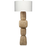 Totem Floor Lamp - Natural Wood / White Linen