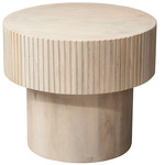 Notch Round Accent Table - Whitewash