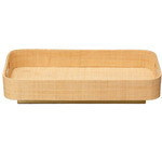 Utopia Footed Tray - Antique Brass / Raffia