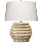 Soroban Table Lamp - Lacquered Brass / Off White Linen
