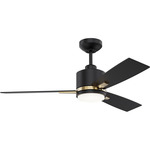 Nuvel Ceiling Fan with Light - Black / Oilcan Brass / Black
