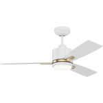 Nuvel Ceiling Fan with Light - White / Oilcan Brass / White