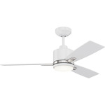 Nuvel Ceiling Fan with Light - White / Satin Nickel / White
