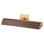 Cade Picture Light - Brushed Brass / Light Wood